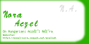 nora aczel business card